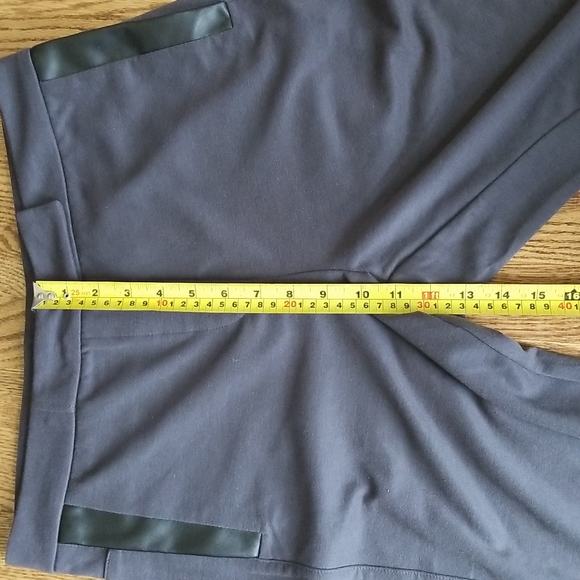 (12) G by Giuliana Slim Fit Ankle Pant Rayon Blend Faux Leather Strips Skinny - Picture 8 of 11